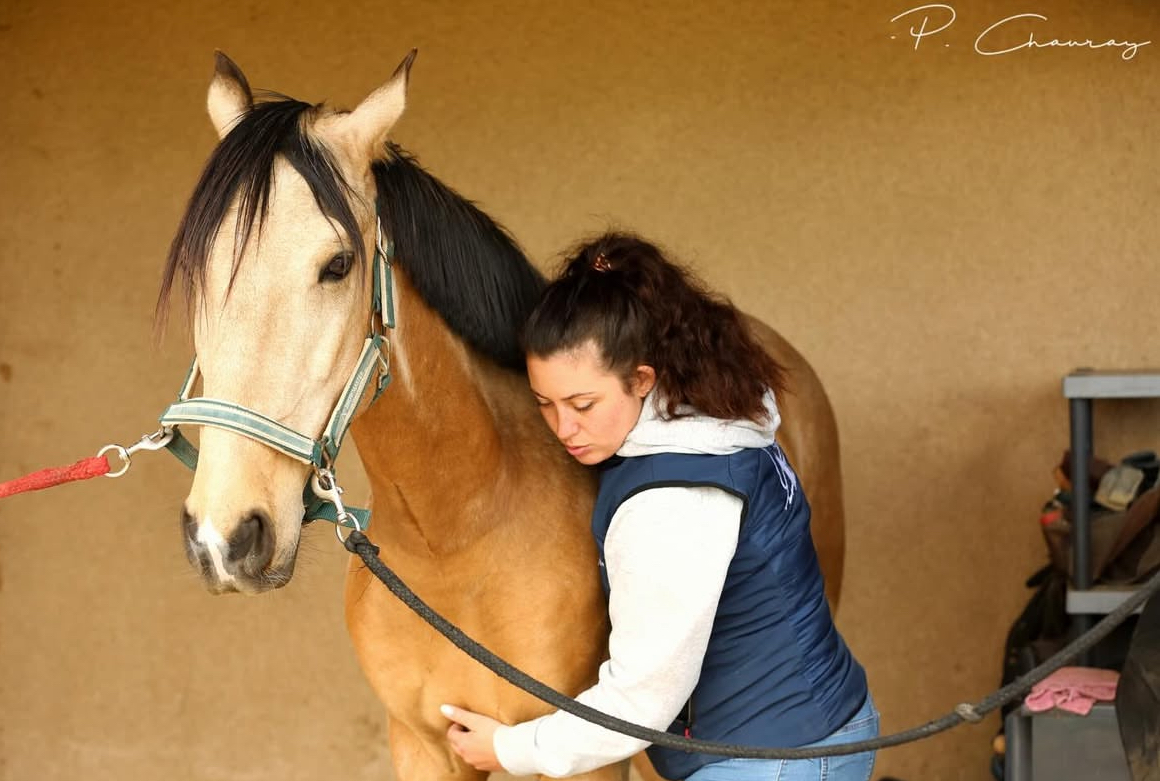 Anne Gosme travaillant avec un cheval 1
